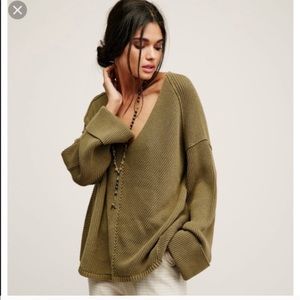 Free People V-neck knit sweater